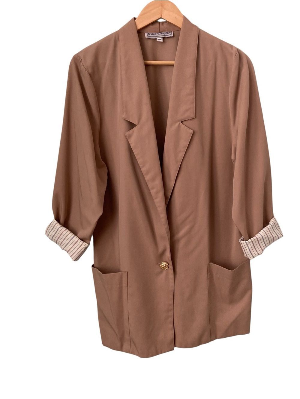 Norton McNaughton Brown Single-Button Blazer Jacket in Size 10